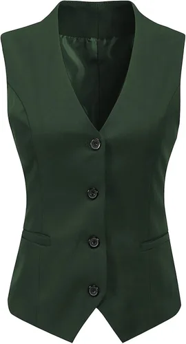 Miniatura 5 de Chaleco formal de 4 botones con cuello en V para mujer