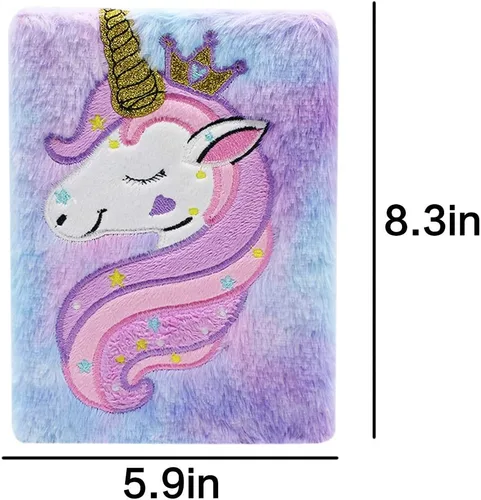 Miniatura 17 de Cuaderno de felpa difusa con bonito diario de oso de dibujos animados para niños y niñas para escribir dibujos (A5, 160 páginas rayadas)