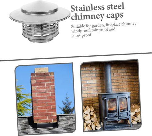 Miniatura 3 de Cabilock Sombrero de chimenea Cubierta de ventilación de chimenea Tapa de chimenea de acero inoxidable Tapa de chimenea Protector de puerta Cubierta