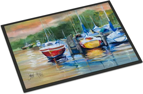 Miniatura 127 de Caroline's Treasures JMK1017JMAT - Tapete de caza de rana garza azul, 24 x 36 pulgadas, tapete para puerta delantera, interior y exterior