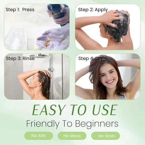 Miniatura 7 de Champú para Teñir el Cabello Marrón Cerezo 3 en 1, Champú para el Color del Cabello que Funciona en Minutos, Champú para Cabello Marrón & Champú