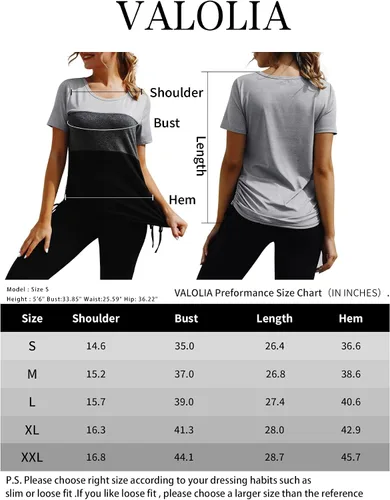 Miniatura 4 de VALOLIA Camisetas para mujer cuello redondo estilo casual color block