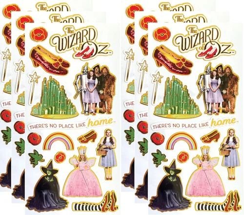 Paper House Productions The Wizard of Oz - Juego de 6 hojas de calcomanías con efecto esmaltado brillante para manualidades, álbumes de recortes y