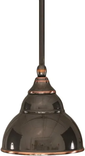Miniatura 49 de Toltec Lighting Tallo Colgado Mini colgante, acabado de cobre negro, 3.5" cuadrado humo burbuja vidrio