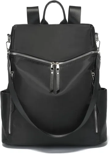 zhongningyifeng Mochila para mujer, impermeable, ligera, a la moda, casual, de viaje, bolsa de hombro para mujer (negro, grande)