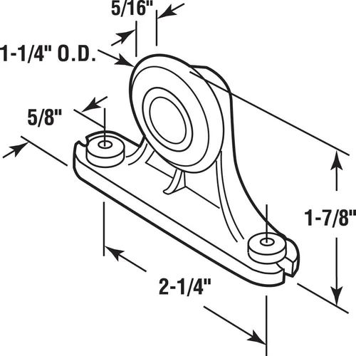 Miniatura 2 de Prime-Line N 6620 - Conjunto de rodillos de nailon para puerta de bolsillo de 1-1/4 pulgadas con rodamientos de bolas de acero (paquete individual)