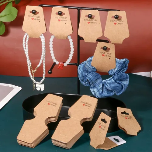 Miniatura 5 de 200 Tarjetas de Exhibición de Pulseras Tarjetas de Soporte para Collares Autoadhesivas Paquete de Embalaje de Joyería para la Venta para Pequeñas