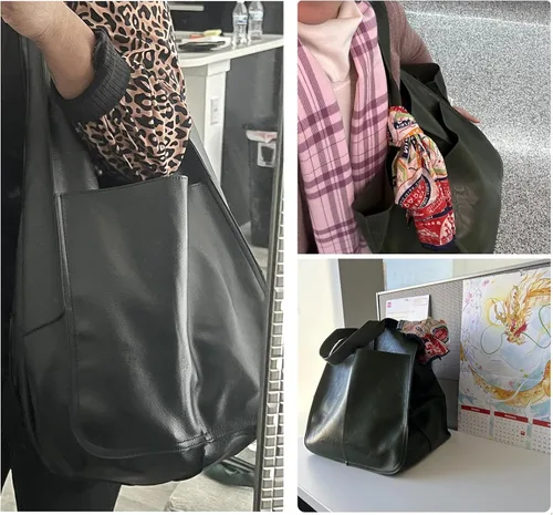 Miniatura 3 de KlaOYer - Bolso de mano de cuero de gran capacidad, bolso de trabajo, bolso hobo de piel sintética, bolso de mano y bandolera grande, bolso de viaje