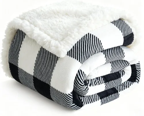 Miniatura 7 de Gracelife Manta de forro polar de sherpa para sofá, manta suave y mullida cálida para mujeres y hombres, manta gruesa y suave para cama individual