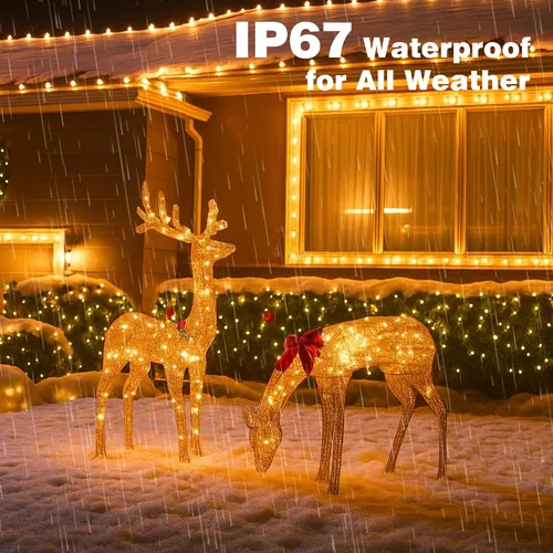 Miniatura 6 de Luces de Navidad de 400 LED de 131 pies, IP67 impermeables, luces Christmastree con 8 modos, control remoto, 3 temporizadores y función de memoria