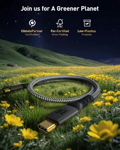 Miniatura 7 de Maxonar Cable Thunderbolt 5 de 80 Gbps de 4 pies, carga de 240 W, pantalla dual de 8K, 3 veces más rápido que TB4 para editores de video de 16 K