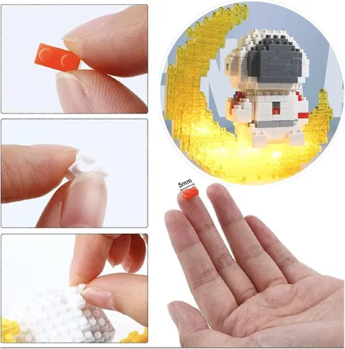 Miniatura 3 de Finger Rock Mini juegos de construcción de astronauta para adultos, kit de construcción de micro bloques y juguetes pequeños, regalos geniales