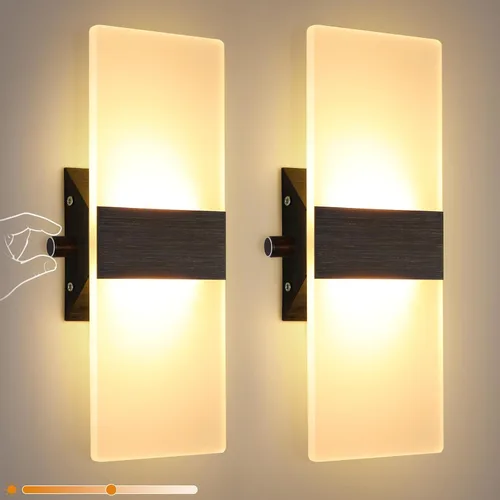 Miniatura 16 de Lightess Aplique de pared moderno regulable. Lámpara de pared de 12 W en negro, lámpara de pared interior de acrílico para dormitorio, sala
