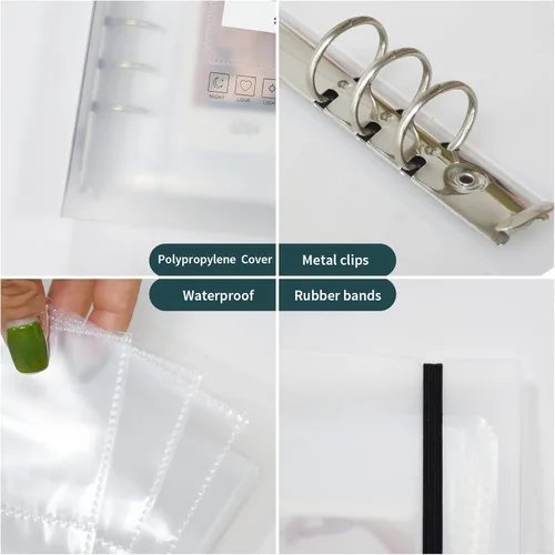 Miniatura 5 de Kpop - Carpeta para tarjetas fotográficas, tamaño A5, con 6 páginas protectoras de tarjetas de anillo, carpeta pequeña para álbumes de tarjetas