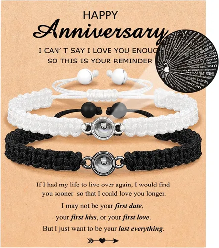 Miniatura 9 de UNGENT THEM Pulseras "I Love You" en 100 Idiomas, Regalos para Parejas para Novio, Novia, Mi Amor, Alma Gemela, Regalo de Aniversario, Día de San