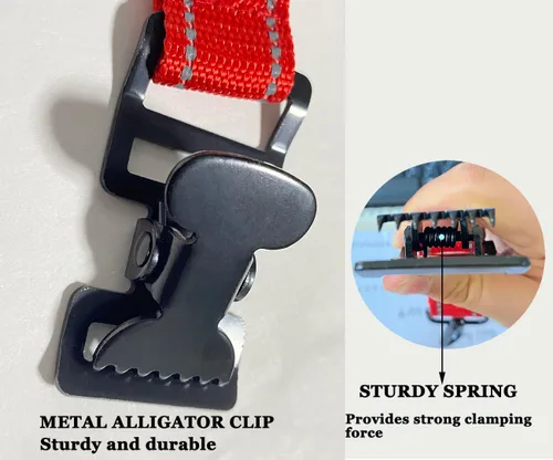 Miniatura 7 de ZHIRONGFA - Soporte de clip de guante de bomberos para equipo de trabajo, clip de cocodrilo de rescate de seguridad, paquete de 5, 6 pulgadas (rojo)