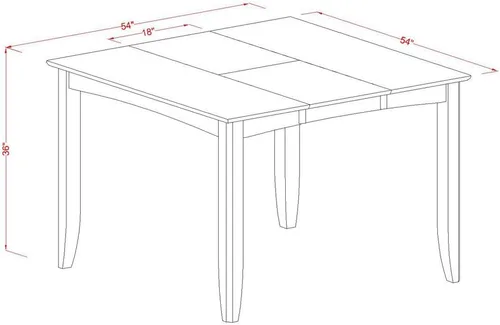 Miniatura 7 de East West Furniture FAIR9-CAP-LC - Juego de comedor de 9 piezas de altura de mostrador, incluye una mesa de cocina cuadrada con pedestal y 8 sillas