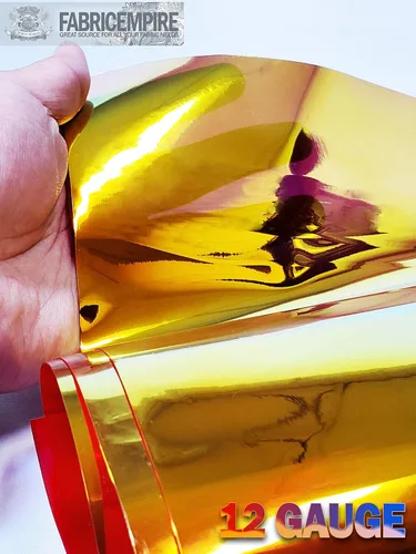 Miniatura 4 de Tela metálica de calibre 12 transparente con holograma de vinilo de plástico de 38 pulgadas de ancho vendido por The Yard (rojo)