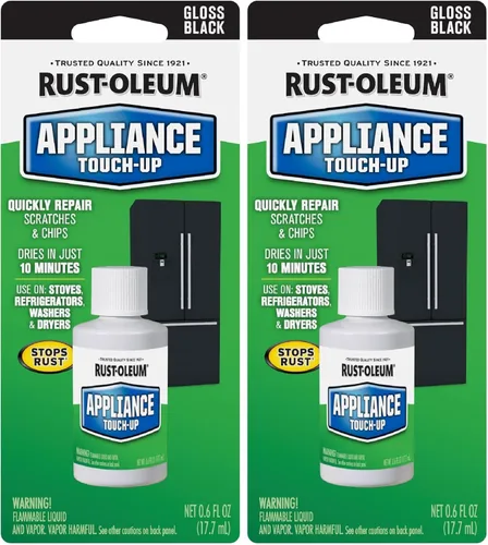 Rust-Oleum Paint 213174 - Botella de cepillo especial de 0.6 onzas para retoque de electrodomésticos, negro, 0.6 onzas (paquete de 2)