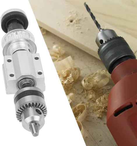 Miniatura 5 de ViaGasaFamido Mini portabrocas adaptador, accesorio de taladro para carpintería de precisión con juego de portabrocas B16, manga de eje M10