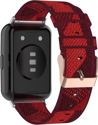 Miniatura 2 de Senter Correas de repuesto de nailon suave de liberación rápida para Huawei Watch Fit 2 Smart Watch Amarillo