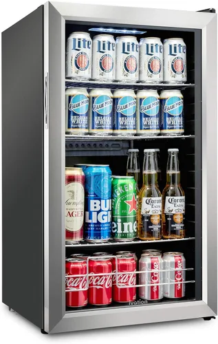 Miniatura 10 de Ivation – Refrigerador de bebidas para 101 latas. Mini refrigerador de bebidas ultra fresco independiente para cerveza, cócteles, refrescos, jugos