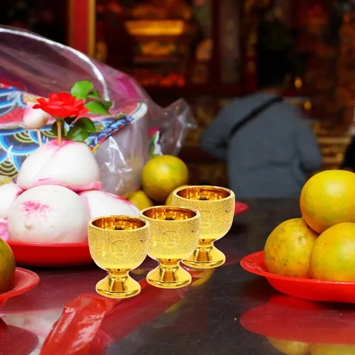 Miniatura 6 de iplusmile Paquete de 6 tazas pequeñas para adoración del templo, mini copas de cáliz de 1.96 x 1.77 pulgadas decorativas para agua y superficie