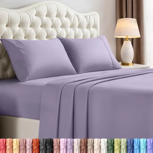 Miniatura 15 de Juego de sábanas King de Utopia Bedding – Juego de 4 sábanas para cama King, microfibra suave y transpirable, incluye 1 sábana bajera, 1 sábana Beige