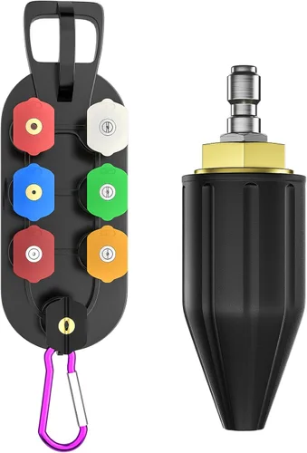 Miniatura 7 de POHIR Boquilla Turbo 4000 PSI, paquete de 9 puntas de pulverización para lavadora a presión, juego completo que incluye orificio giratorio Turbo 4.0
