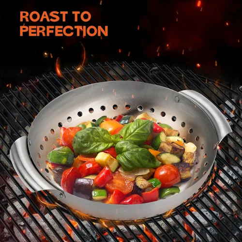 Miniatura 4 de Onlyfire - Paquete de 3 cestas para parrilla, canastas de acero inoxidable perforadas para parrilla de verduras, juego de 3 cestas para parrilla