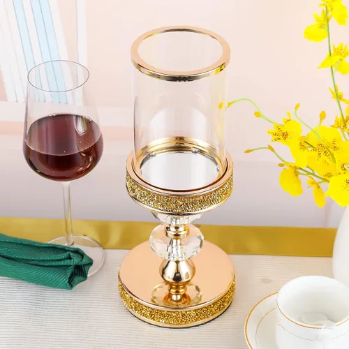 Miniatura 9 de Portavelas de pilar, candelabros de cristal para bodas, fiestas, eventos, Navidad, decoración del hogar, centros de mesa CH028D (M)