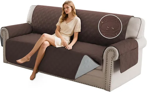 Miniatura 27 de PrinceDeco Funda para Silla y Sofá Impermeable Funda de Sillón Sofá Antideslizante Funda de Sofá Protector de Muebles con Correas Elásticas