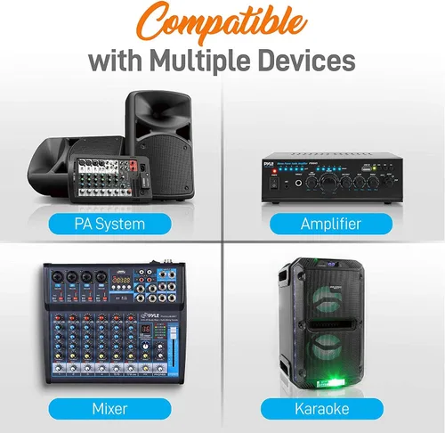 Miniatura 2 de Pyle Sistema de micrófono inalámbrico Uhf portátil, funciona con pilas, juego de micrófonos inalámbricos Bluetooth dual, incluye 2 micrófonos