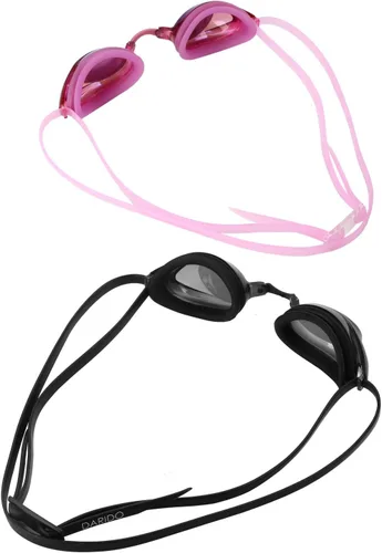 Miniatura 4 de Gafas de natación, paquete de 2 gafas de natación antivaho con protección UV sin fugas para adultos, hombres, mujeres, jóvenes Magenta y negro