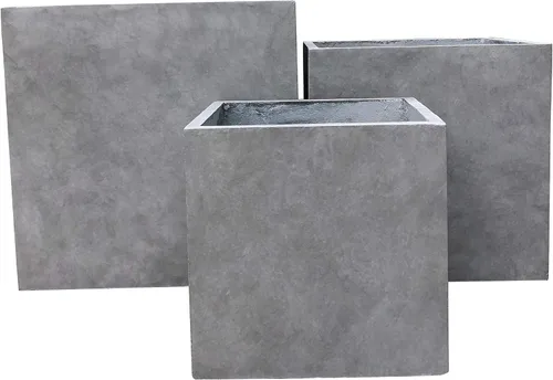 Miniatura 17 de Kante Maceta cuadrada de hormigón de 10 pulgadas para exteriores, interiores, patio, jardín, maceta grande con orificio de drenaje y tapón de goma