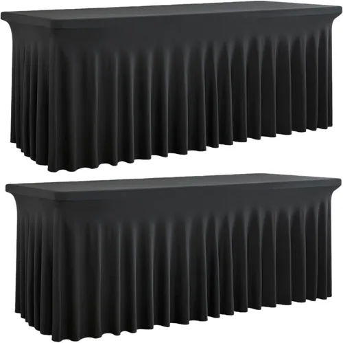 Miniatura 19 de Outpain - 4 paquetes de mantel de elastano de 6 pies para mesas plegables estándar - Mantel de mesa rosa bebé, protector de mesa para fiesta, boda