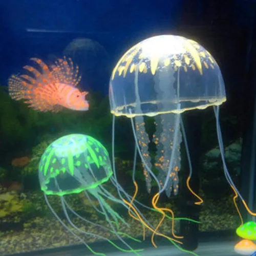 Miniatura 7 de Medusa artificial púrpura brillante adecuada para pecera, decoración de acuario, adornos populares, decoración de acuario, adornos temáticos