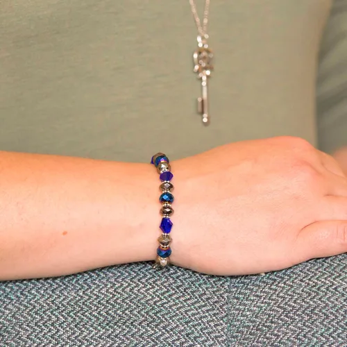 Miniatura 49 de Pulsera elástica de alerta médica, pulsera de identificación médica de repuesto intercambiable, etiqueta de identificación no incluida, cristales