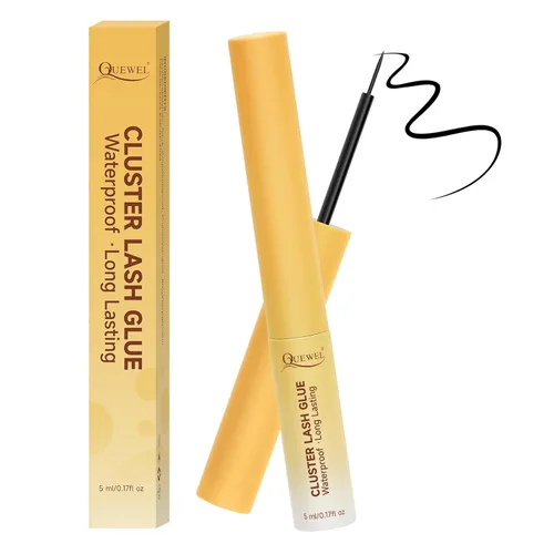 Miniatura 10 de QUEWEL Pegamento de pestañas en racimo para extensiones de pestañas DIY, 5 ml de pegamento para pestañas en racimo impermeable y de larga duración