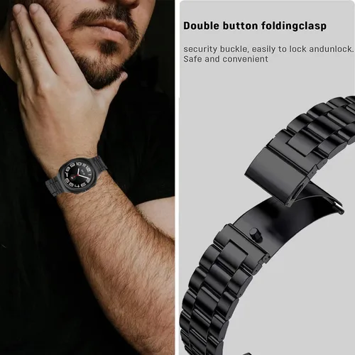 Miniatura 5 de Olytop para Galaxy Watch Ultra Correas 47mm (2024/2025), Correa de Reemplazo de Pulsera de Acero Inoxidable Metálica para Negocios, Hombres y Negro