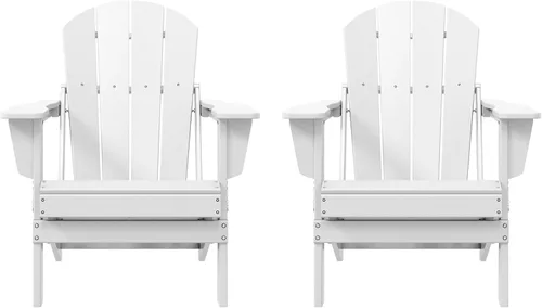 Miniatura 41 de HDPE Laguna Silla Adirondack plegable de polietileno (juego de 2), teca