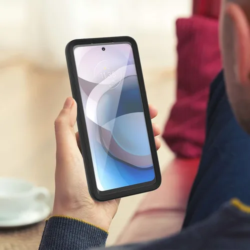 Miniatura 8 de V/A - Funda para Motorola One 5G Ace con protector de pantalla integrado, protección de cuerpo completo a prueba de golpes, parachoques delantero