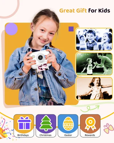 Miniatura 7 de Cámara de impresión instantánea en color para niños – Cámara para niños con 5 hojas de papel fotográfico de color, 48MP y video 1080P, 21 marcos