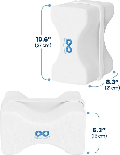 Miniatura 9 de Everlasting Comfort Almohada de rodilla de espuma viscoelástica para personas que duermen de lado, alivio del dolor de ciática, correa ajustable