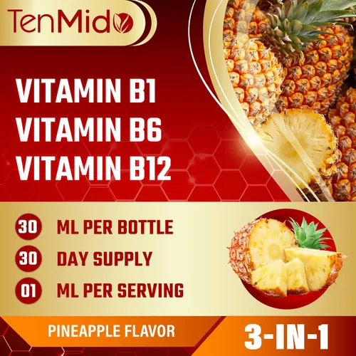 Miniatura 2 de Gotas líquidas de complejo de vitamina B 3 en 1 para mujeres y hombres, con tiamina B1, piridoxina B6, metilcobalamina B12, sin alcohol, sin OMG, 1