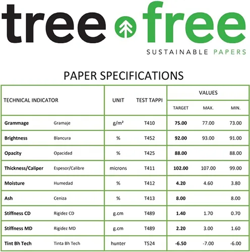 Miniatura 3 de Papel de copia sin árboles, 20 libras, 8.5 x 11 pulgadas, 92 brillantes, 100% libres de carbono, sin ácido, hecho de fibra de residuos de caña