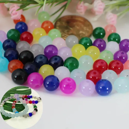 Miniatura 4 de 1000 cuentas de cristal de 0.315 pulgadas para hacer joyas, pulseras y suministros de cuentas, cuentas de jade imitativas, cuentas espaciadoras