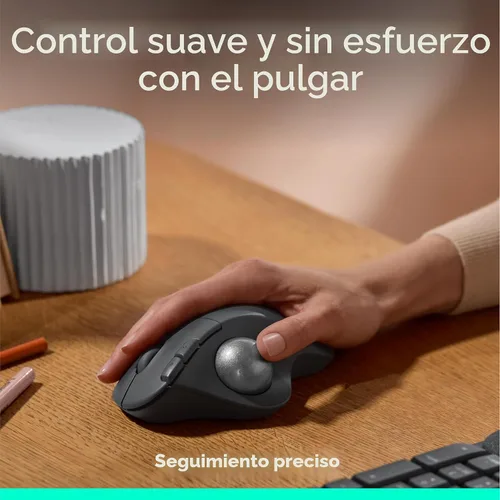 Miniatura 2 de Logitech Ergo M575S Ratón inalámbrico de Trackball, mouse ergonómico inalámbrico con Bluetooth y dongle cifrado, cómodo control de pulgar