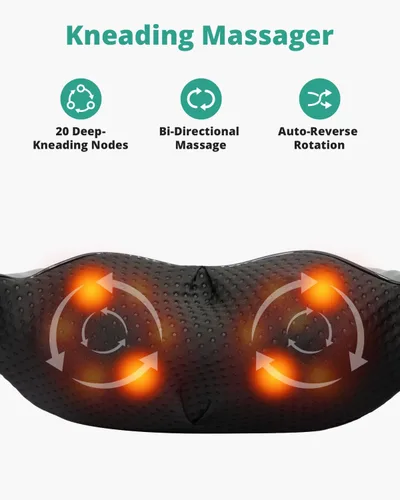 Miniatura 3 de Medcursor Masajeador de Cuello con Calor para Alivio del Dolor de Tejido Profundo, Recargable, Masajeador Shiatsu para Cuello y Hombros, Ideal