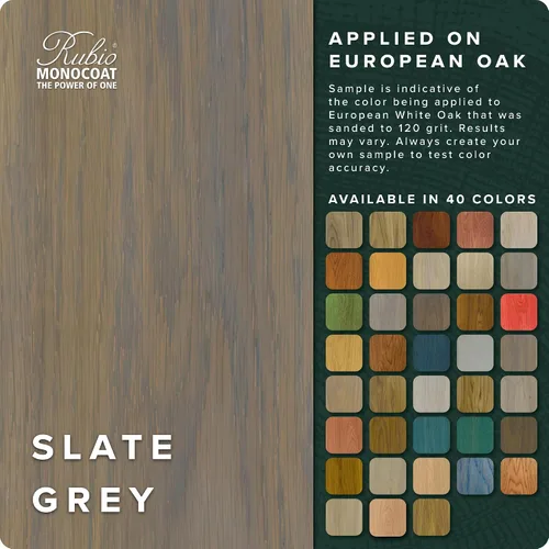 Miniatura 2 de Rubio Monocoat Muestra de Tinte y Acabado para Madera - Gris Pizarra Oil Plus Parte A Aceite de Linaza para Madera de Secado Rápido y Ecológico